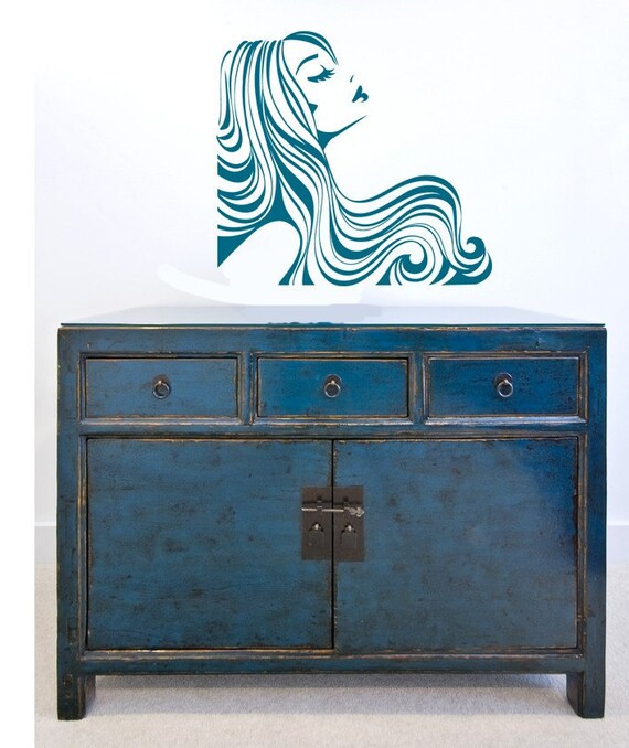 Female Silhouette Hair Girl Woman Curl Curly Teen Home Decor Bathroom Decor Bedroom Decal Wall Decal Vinyl Sticker Vinyl Decal