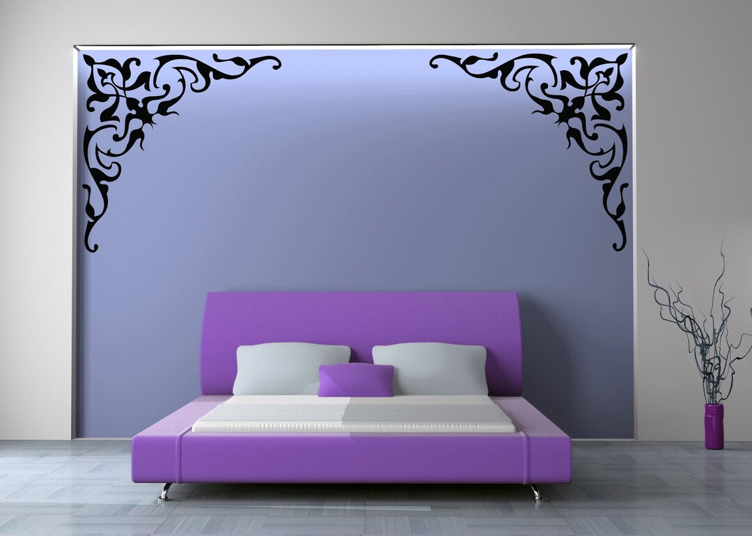 Corner Wall Decals, Old World Design, Filigree Wall Art, Baroque Decor ...