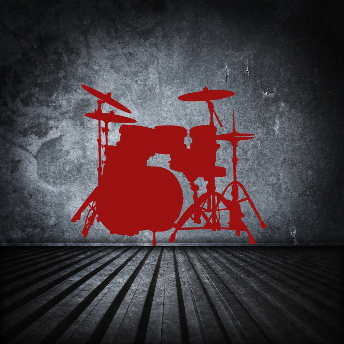Drum Set Wall Art Drummer Gifts Drum Decal Snare Cymbals Etsy