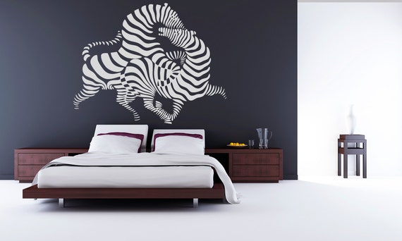 Zebra Art Zebra Room Decor Zebra Wall Decal Zebra Decor Zebra Decal Tween Room Decor Home Decor Africa Wall Decal African Decor
