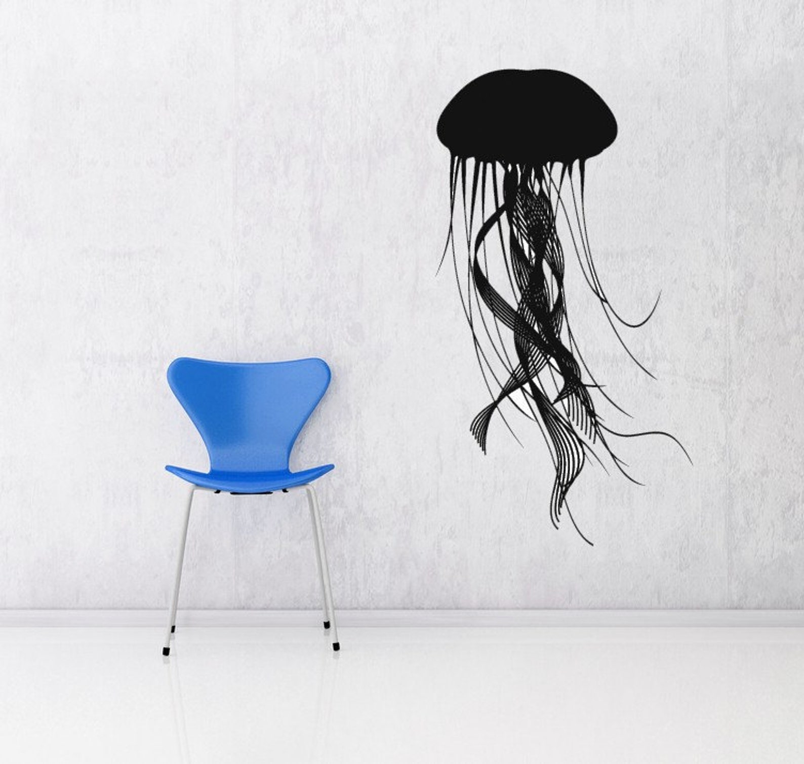 Jelly Fish Wall Decal Jellyfish Art Tentacle Design Etsy