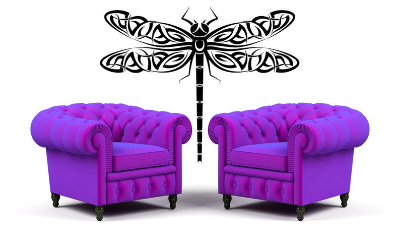 Dragonfly Wall Decal, Eastern Decor, Tribal Nursery, Wings Designs, New Age Decorations, Home Insect Artwork, Birthday Party Gift Art image 1