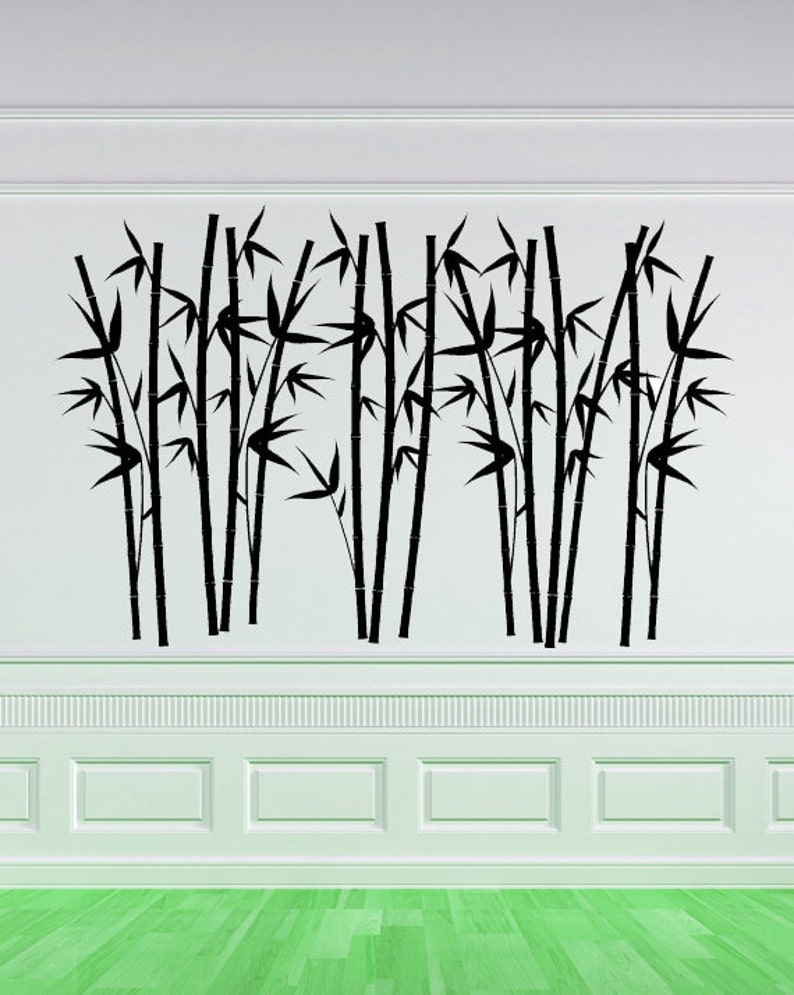 Bamboo Wall Art Bamboo Decal Plant Leaf Leaves Decor Etsy