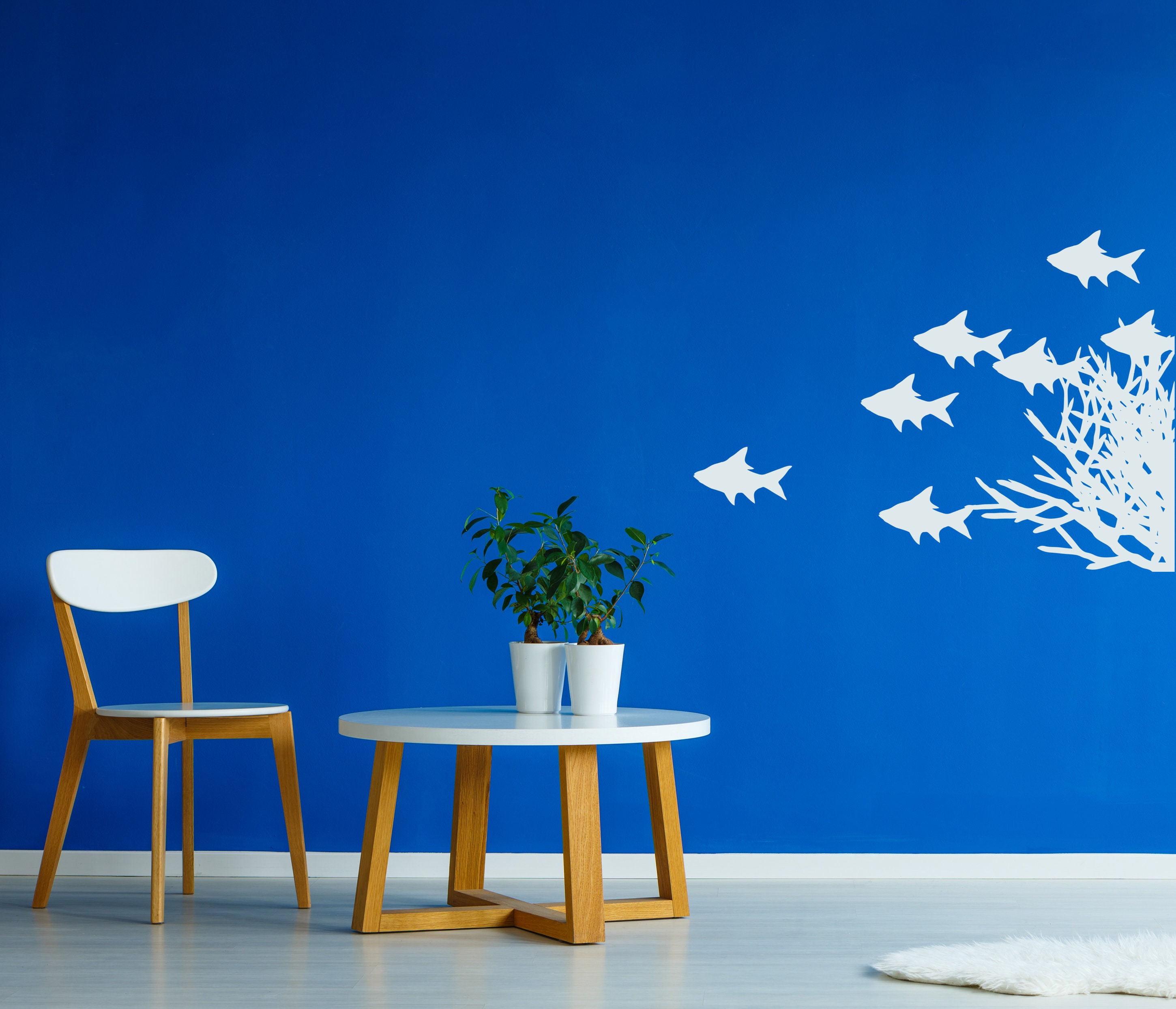 School of Fish Wall Decal, Coral Reef Wall Art, Ocean Themed