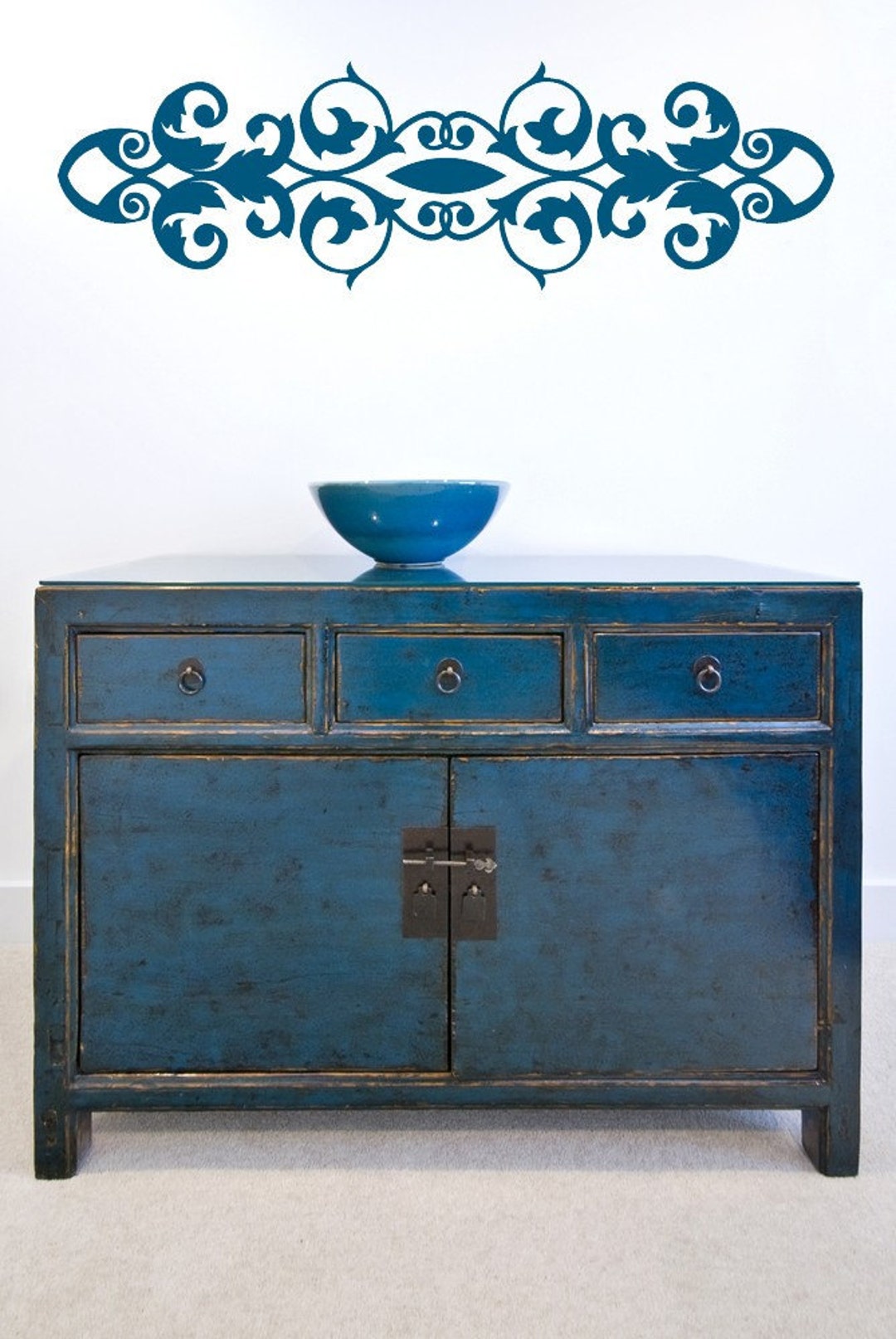 Horizontal Wall Art Border Decal Mid Century Modern Modern Etsy