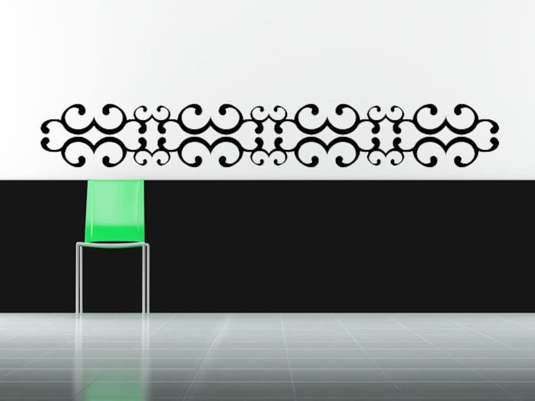 Horizontal Wall Art Baroque Decor Modern Wall Decal Scroll Etsy