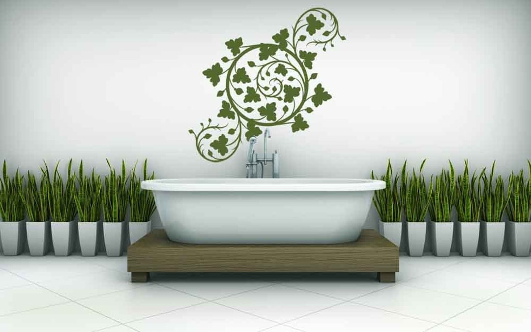 Ivy Wall Decal Medallion Design Grape Vine Corner Decor Etsy