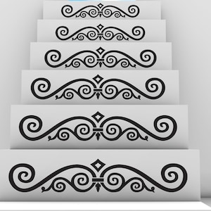 Border Decal, Decorative Border, Border Wall Sticker, Swirls Wall Decor, Repeating Pattern, Home Decor, Stair Riser Decal, Old World Design