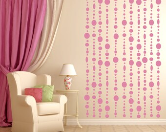 Beaded Curtain Decal, Hippie Window Decor, Beads Wall Design, Privacy Screen Decals, Beaded Curtain Window Sticker