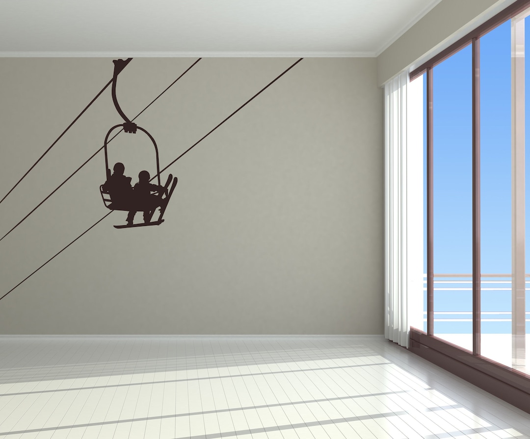 Ski Decor, Ski Lift Wall Art, Gifts for Skiers, Snowboard Decal, Lodge