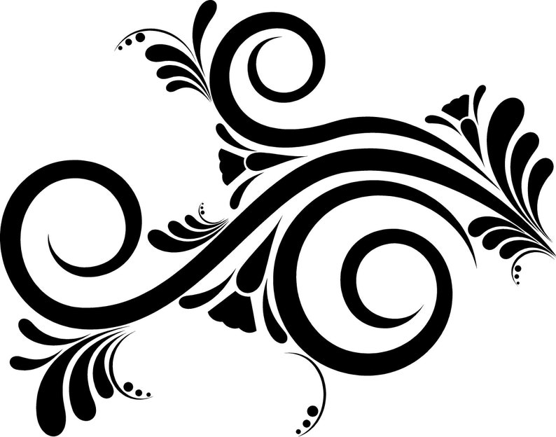 Swirls Wall Decal Abstract Art Flourish Vintage Decor Etsy