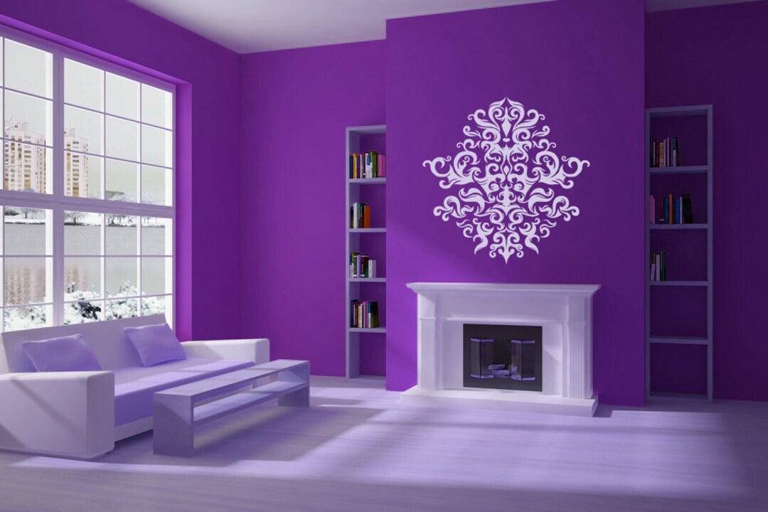 Decorative Design, Medallion Decor, Ornamental Wall Decal, Home Scroll