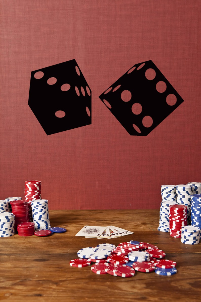 Dice Wall Decal Gambling Decor Las Vegas Decoration Etsy
