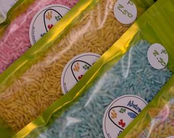 Rainbow Rice Sensory Bin Filler