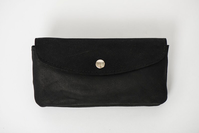 small minimalist wallet leather woman wallet change purse upcycled material brass hardware handmade Gift idea classic leather wallet