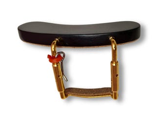 Bracciolo per mandolino / Legno di ebano e palissandro, morsetto in oro/nichel / Aruj Musical / Confezione da 1 pezzo
