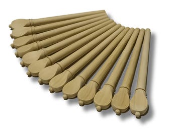 Piroli per liuto rifiniti a mano / ebano, palissandro, bosso (set da 13)