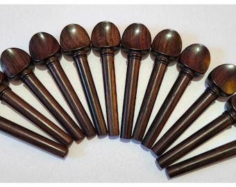 Rosewood & Ebony Oud Tuning Pegs - Handmade, Set of 12