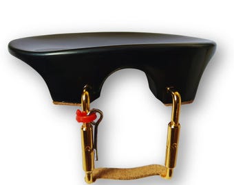 Mentoniera per violino 4/4 fatta a mano - Ebano puro o palissandro - Modello Flesch - Set con chiave a brugola