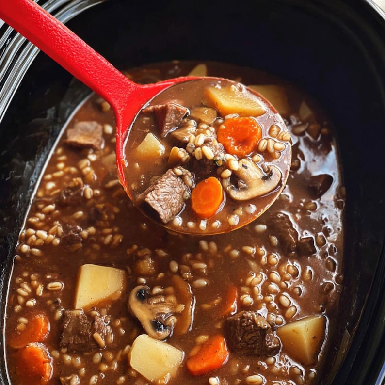 Slow Cooker Beef Barley Stew Recipe Digital Download PDF Printable Easy ...
