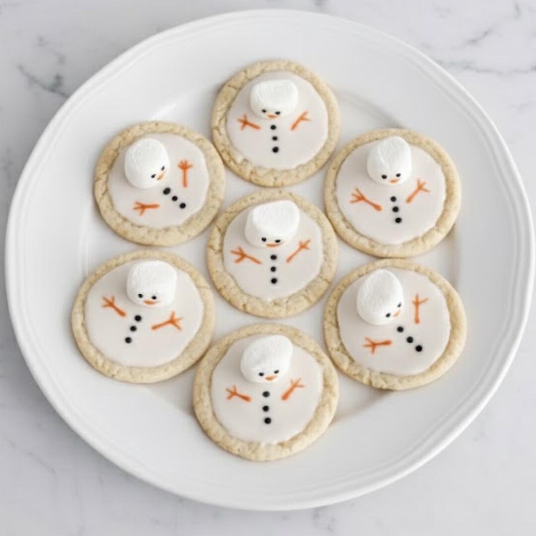 Melted Snowman Sugar Cookies | Easy Printable Baking Guide | Simple ...