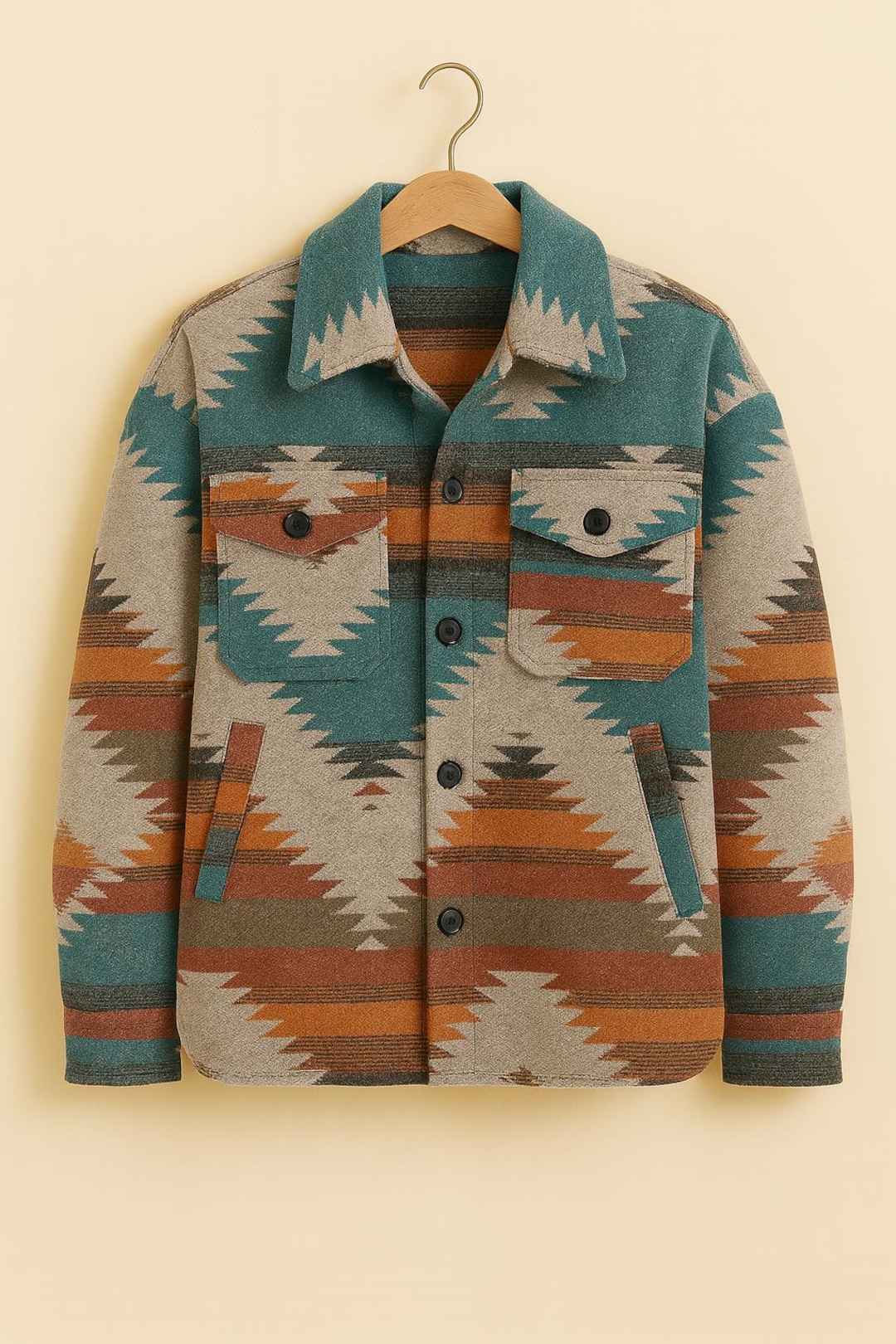 Vintage Aztec Wool Jacket – Western Pattern Warm Winter Shacket - Etsy