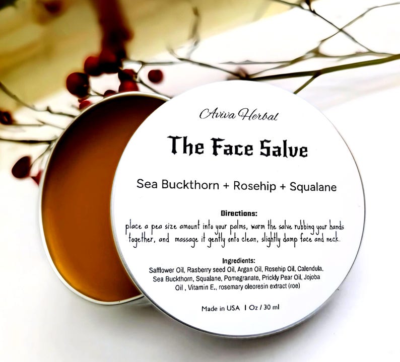Sea Buckthorn Face Salve, Face Serum, Botanical Balm image 1