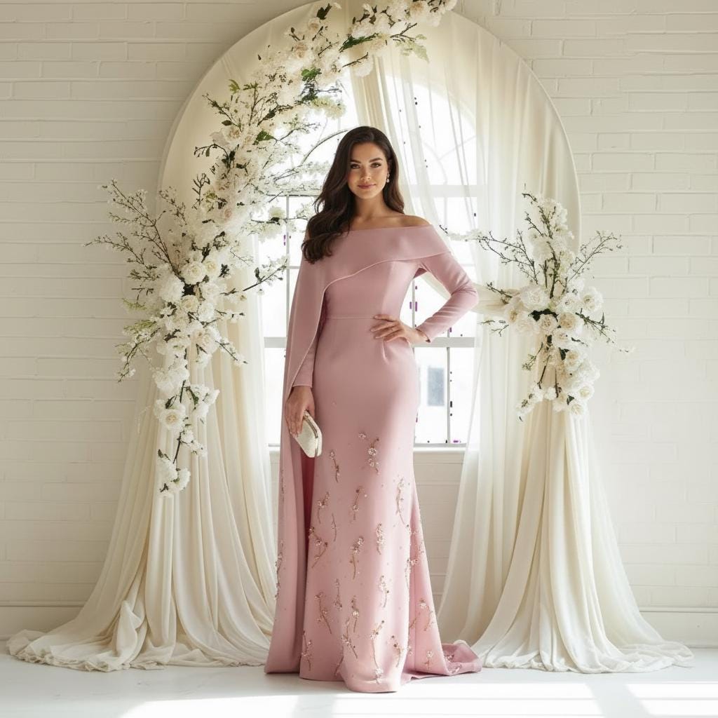 green emerald velvet dress Wedtrend Women Dusty Rose Formal Dress A-Line Tea-Length Mother of The Bride Dress with Sequins, Dusty Rose / US8