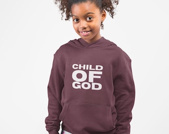 Child of God Youth Hoodie, kids sweatshirt for cooler season