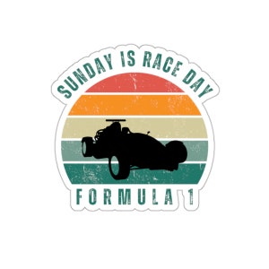 F1 Aufkleber | Sonntag ist Renntag | Formel 1 Aufkleber, F1 Merch, Formel 1 Geschenke