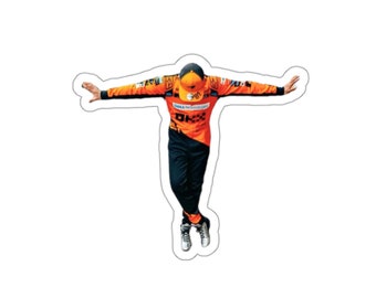 Pegatina F1 / Lando Norris imita la pose inicial de George Russell - Perfecto para los fanáticos de las carreras de F1