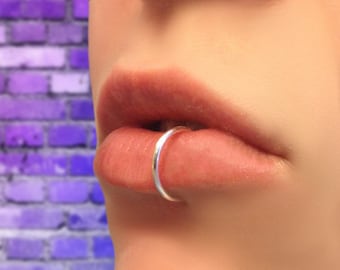 Fake Lip Ring - Clip On Lip Ring - Faux Lip Ring - Hoop Lip Ring - Custom Lip Ring - Metal Lip Ring - Fake Piercings - Punk Lip Rings