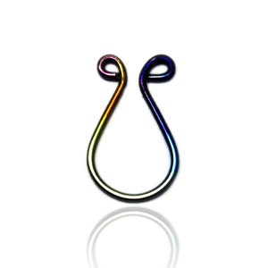 Fake Septum Ring Peacock Niobium Wire - Hypoallergenic - Fake Rainbow Septum Ring - faux septum ring - septum ring - septum cuff