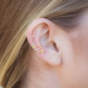 Double Spiral Ear Euff - Ear cuffs - Earcuff - Earcuffs - Helix ear cuff - Spiral Ear Cuff - Punk Ear cuff - Boho Ear Cuff - Hippy Ear Cuff