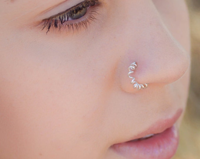 Fake Nose Ring Clip on Nose Ring Faux Nose Ring Hoop Etsy