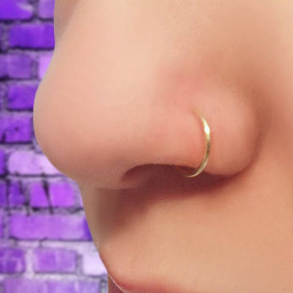 14k gold Nose Ring - Gold Nose Hoop - 14K Gold Tragus Ring - Cartilage Ring - Septum Hoop - Eyebrow Ring - Eyebrow Hoop - Daith Ring