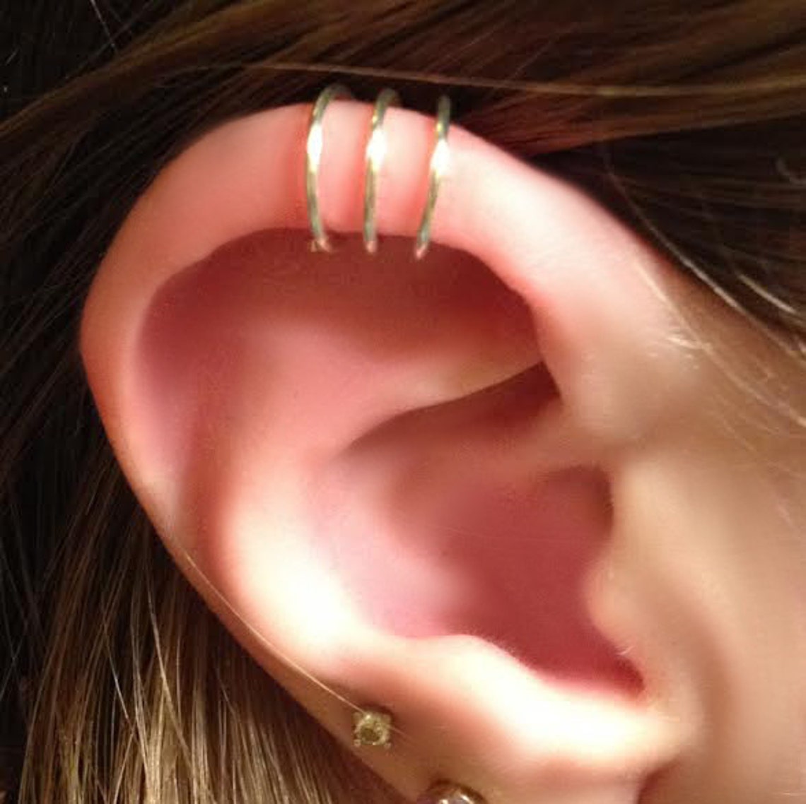 Triple Ear Cuff Peacock Ear Cuff Rainbow Ear Cuff Triple Etsy