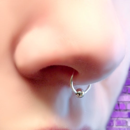 Fake Septum Rings With Ball Fake Septum Ring Faux Septum Etsy