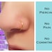 Fake Nose Ring - Clip On Nose Ring - Faux Nose Ring - Hoop Nose Ring - Custom Nose Ring - Metal Nose Ring - Fake Piercings - Punk Nose Rings 