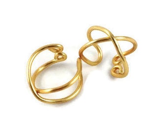 Criss Cross Ear Cuff Pair - Criss Cross Ear Cuff - X ear cuff - twisted ear cuff - ear cuffs - double ear cuff - earcuff