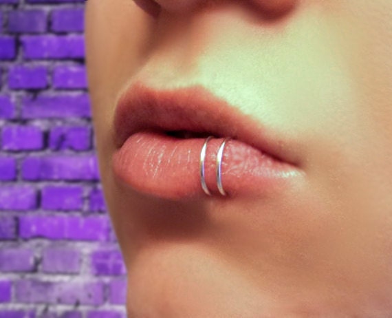 Punk Non Piercing Lip Cuff Clip Fake Lip Rings Fake Piercing Hoops Surgical  T8DE - AliExpress