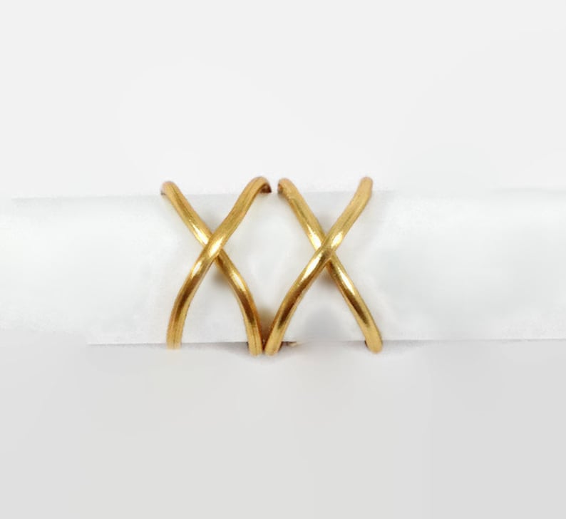 Criss Cross Ear Cuff Pair Criss Cross Ear Cuff X ear cuff twisted ear cuff ear cuffs double ear cuff earcuff image 2