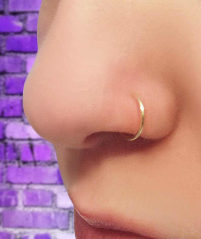 Fake Nose Ring - Faux Nose Ring - Clip on Nose Ring - Hoop Nose Ring - slide on nose ring - nose ring hoop - delicate nose ring 