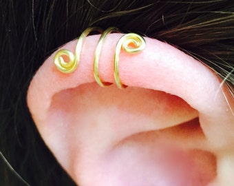 Double Spiral Ear cuff - ear cuffs - earcuff - earcuffs - helix ear cuff - spiral ear cuff