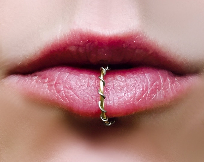14K Gold Double Nose Ring Fake Double Nose Ring Faux Etsy