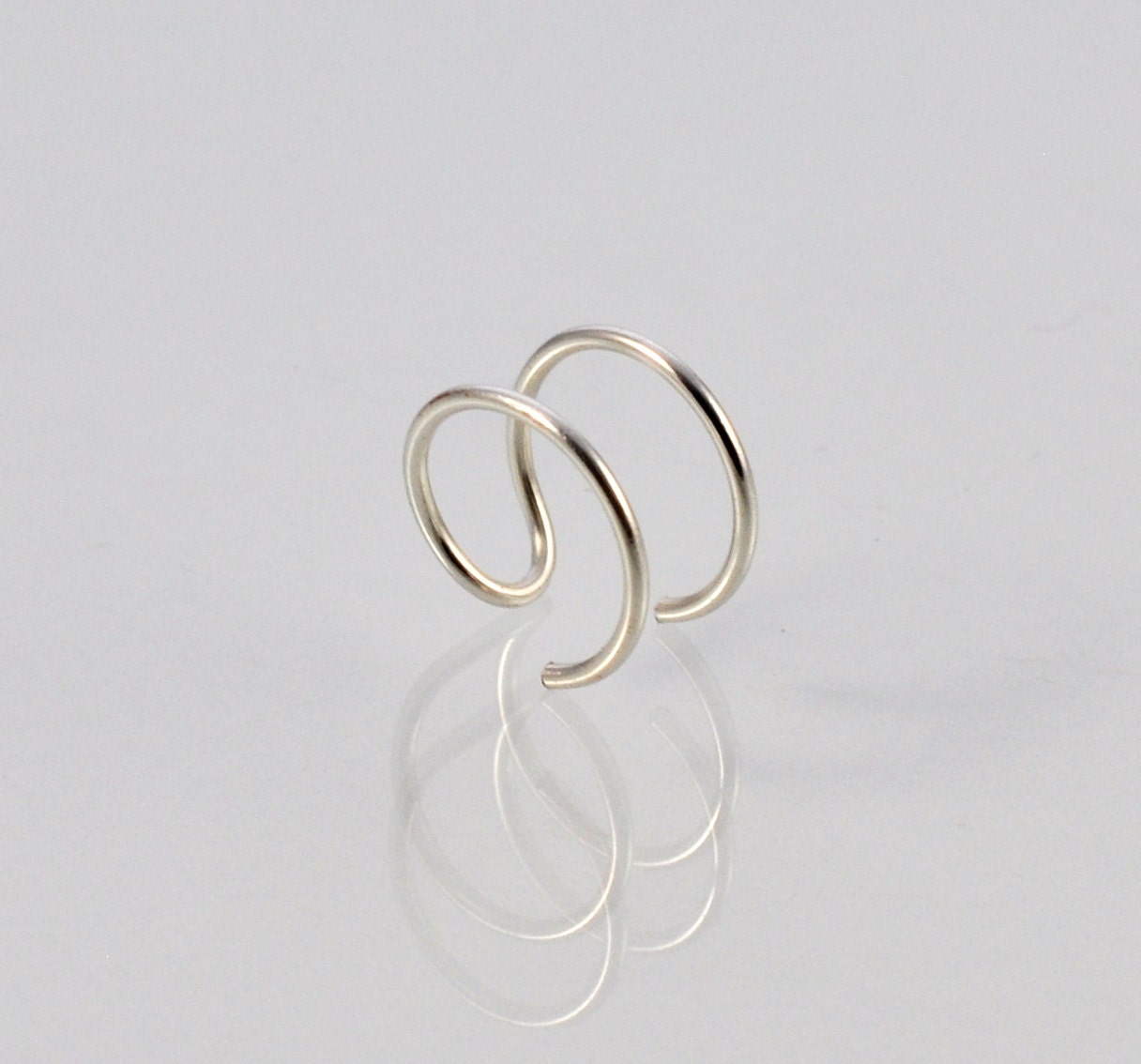 Fake Double Nose Ring Faux Double Piercing Double Hoop Etsy