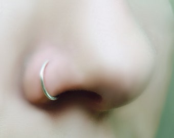 Sterling Silver Nose Ring - Sterling Nose ring - Tragus Ring - Cartilage Ring - Eyebrow Ring Piercing