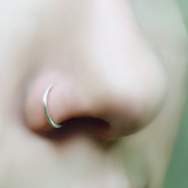 Sterling Silver Nose Ring - Sterling Nose ring - Tragus Ring - Cartilage Ring - Eyebrow Ring Piercing