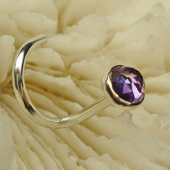 AMETHYST 3mm Nose Jewelry Nose Ring Nose Stud Nose Screw Etsy