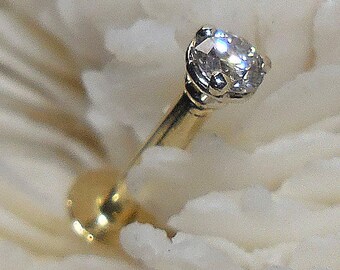 DIAMOND, LABRET, TRAGUS, 14K, 2.5mm, 3mm, 3.5mm, diamond labret stud, diamond tragus stud, 14K labret, 14K monroe, 14K tragus,
